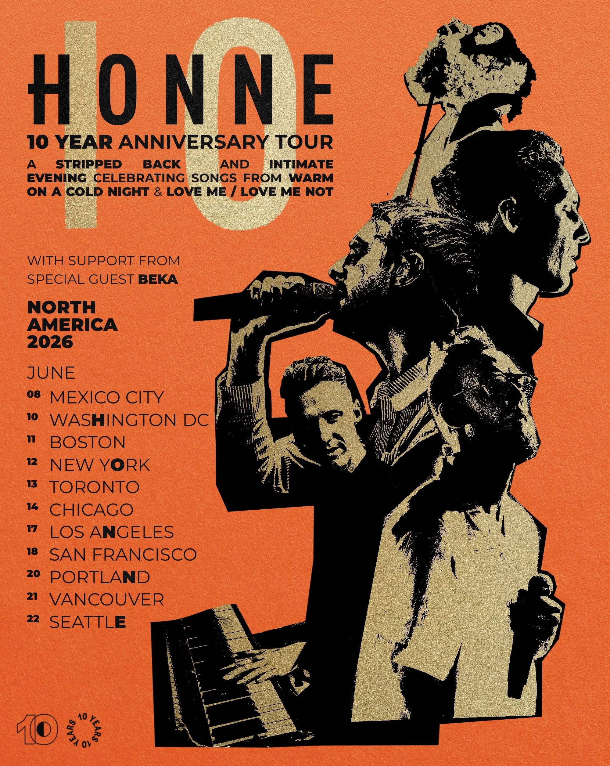 HONNE 2026 live concert poster